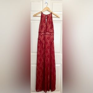 Dark Red Lace Dress